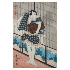 Antique Utagawa Kunisada 'Toyokuni III', 'Nezumi Kozō' Woodblock Print, Japan, C.1857