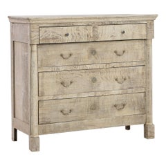 1900s French Bleached Oak Chest of Drawers