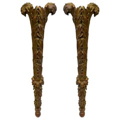 20th Century Gilded Neo-Classical Style Wall Pockets / Sculpture / Art, Pair