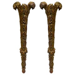 20th Century Gilded Neo-Classical Style Wall Pockets / Sculpture / Art, Pair