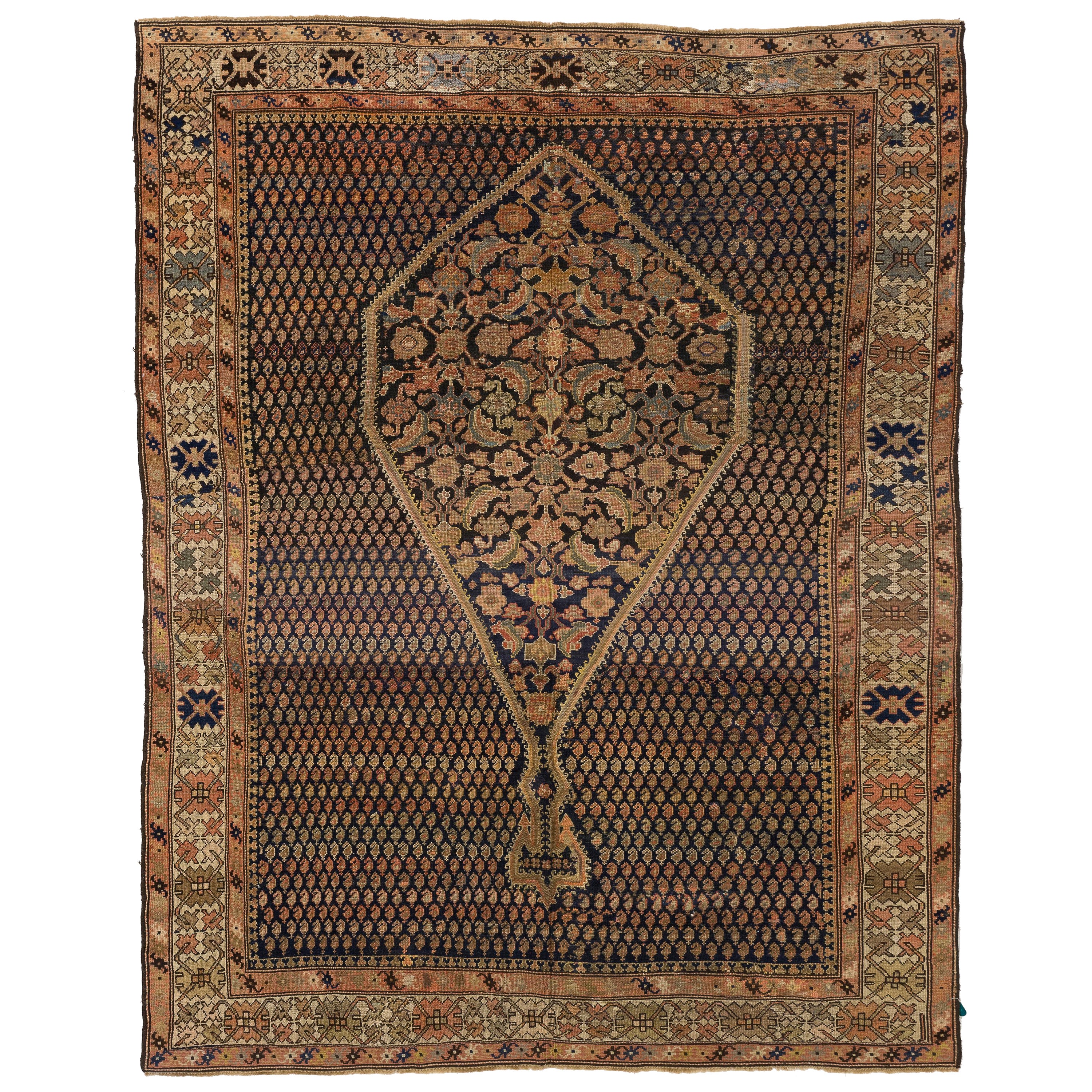 Mid-20th Century Hand-Woven Persian Rug Malayer Design