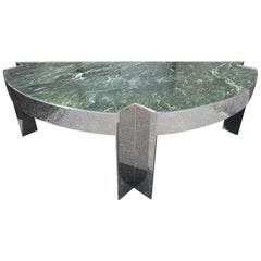 Sculptural 1970s Leon Rosen for Pace Collection Steel and Marble Desk
