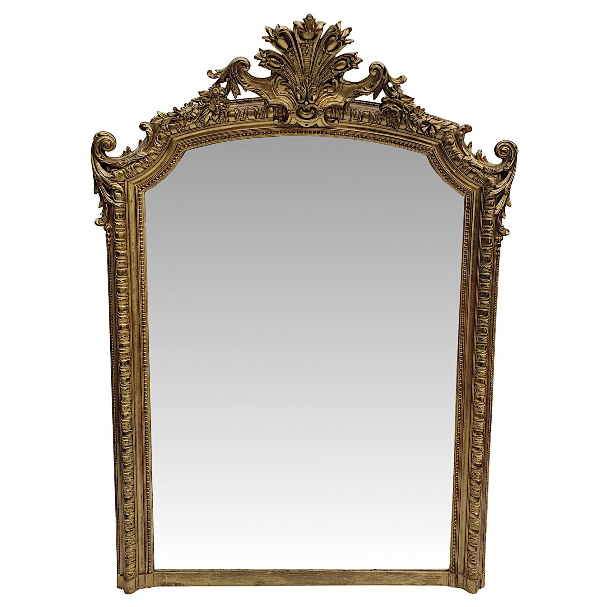 Superb 19th Century Giltwood Overmantle or Hall Mirror For Sale