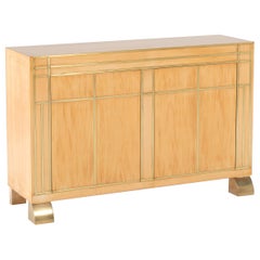 Wood and Brass Credenza by Sandro Petti, Made in Italy 1970s