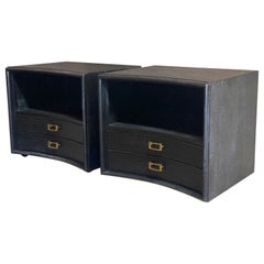 Paul Frankl for Johnson Furniture Company Ebonized and Limed End Tables