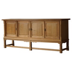 Mid-Century Low Sideboard in Solid Oak, Made by a Danish Cabinetmaker in 1960s