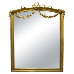 Miroir rectangulaire de style Régence en bois de feuille d'or fabriqué à la main, Espagne, 1970