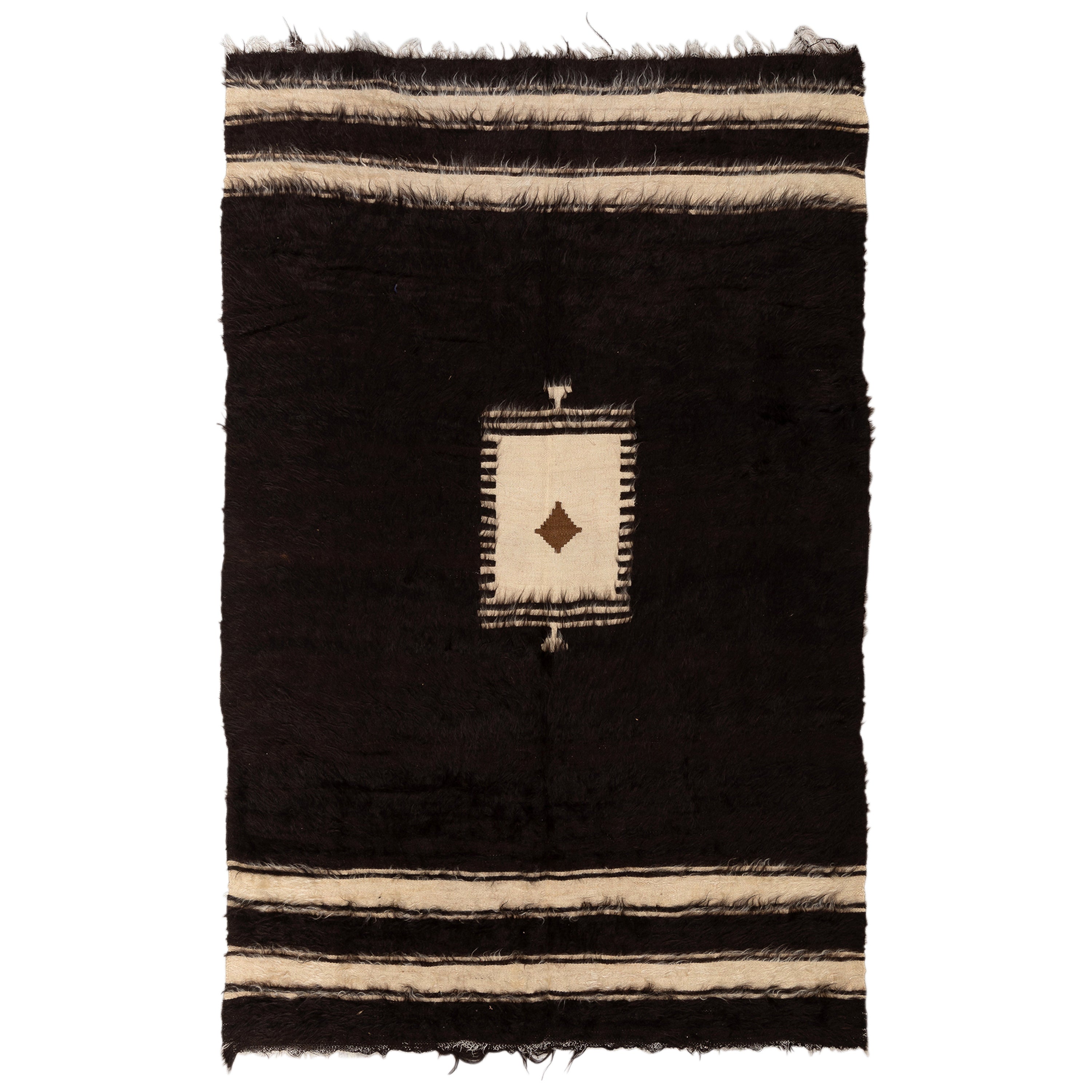 4.6x6.3 Ft FlatWeave Mohair Rug, Ideal as Bed and Floor Cover, Sofa Throw For Sale at 1stDibs