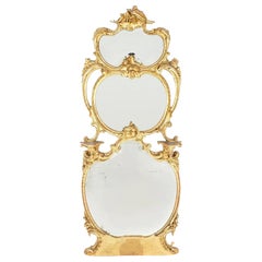 Rococo Style Italian Gilt Wood Mirror