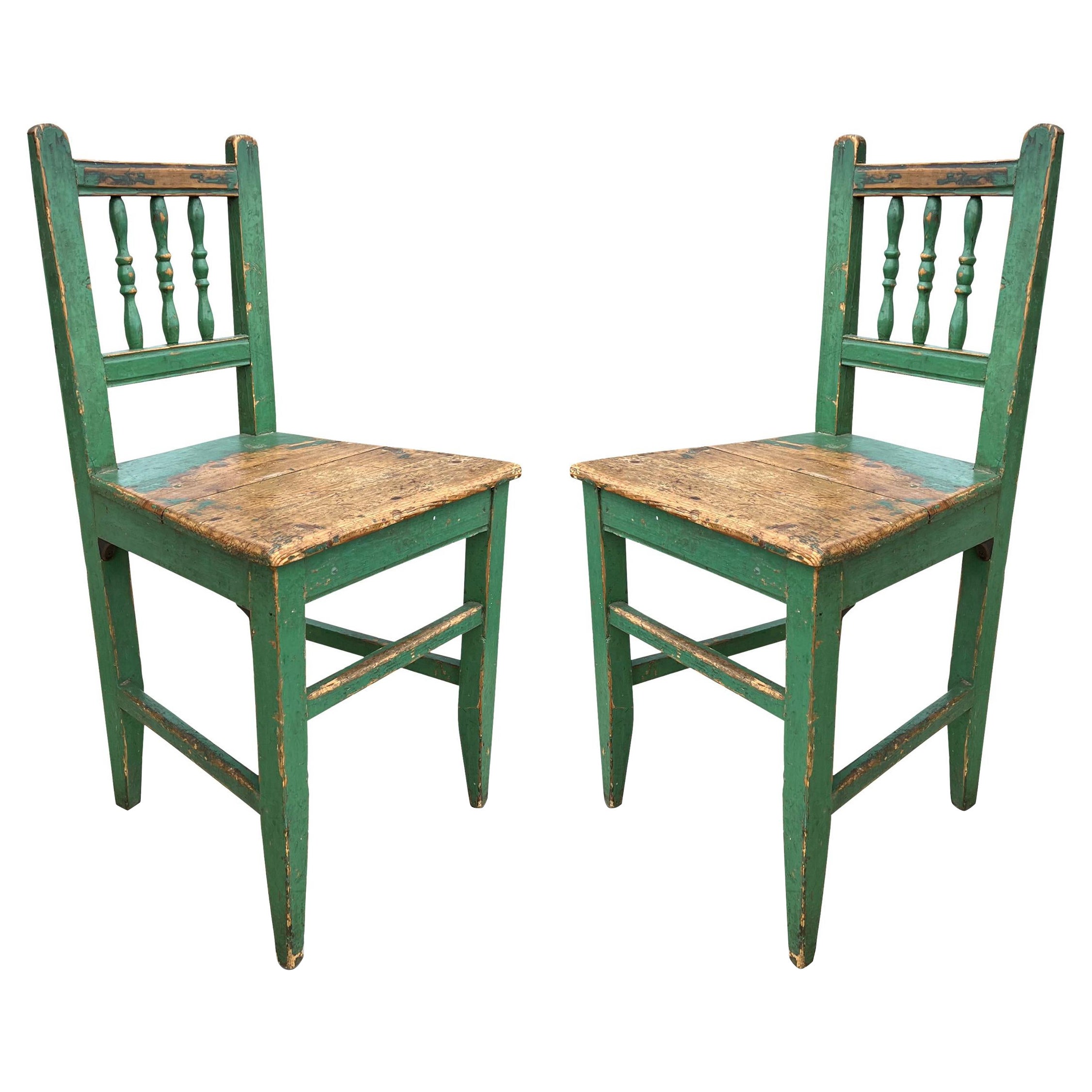 Pair of 19th Century Continental Farm Chairs