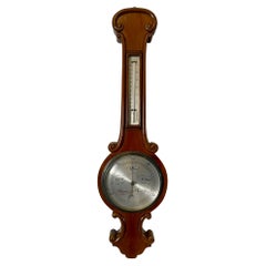 Antique Victorian Quality Mahogany Banjo Barometer by James H Kelly of Glasgow