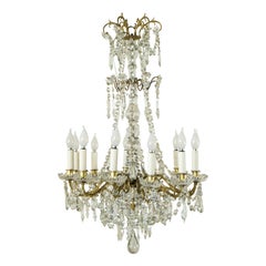 Mid-19th Century French Napoleon III Period Crystal and Bronze Chandelier