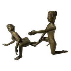Indian India South East Asian Erotic Heavy Bronze Kama Sutra Figures Sculpture