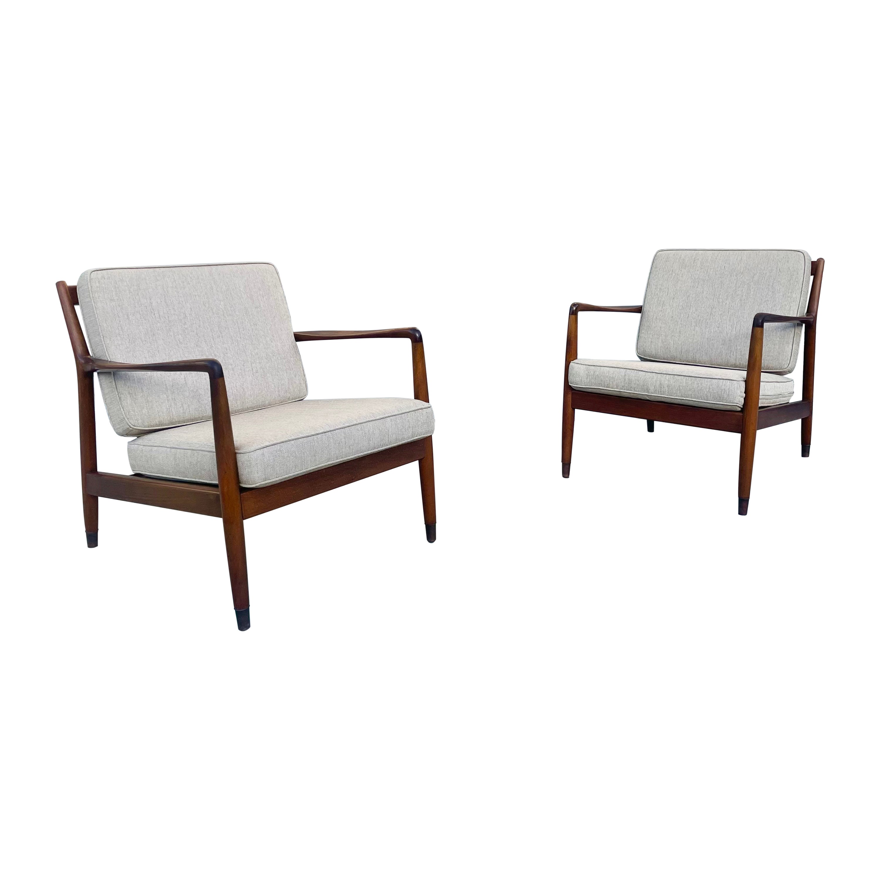Vintage DUX Lounge Chair and Stool at 1stDibs