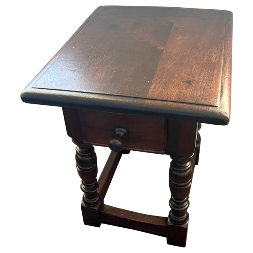 19th C Spanish Style One Draw Side Table