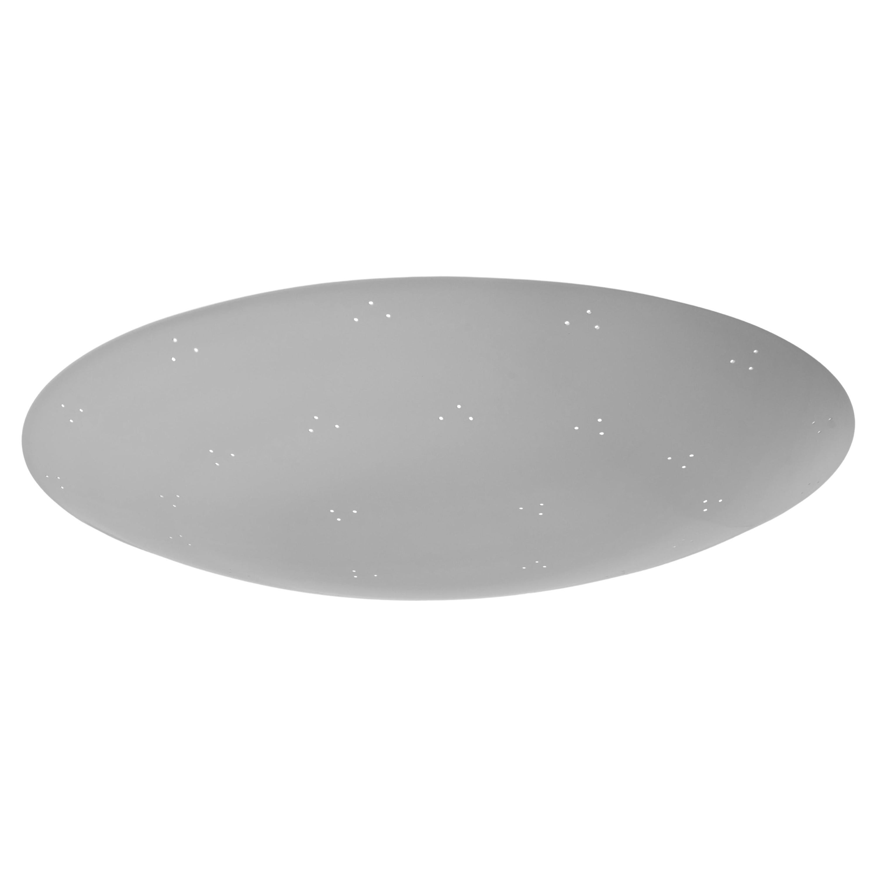 Large Two Enlighten 'Rey' Perforated Dome Ceiling Lamp in White For Sale