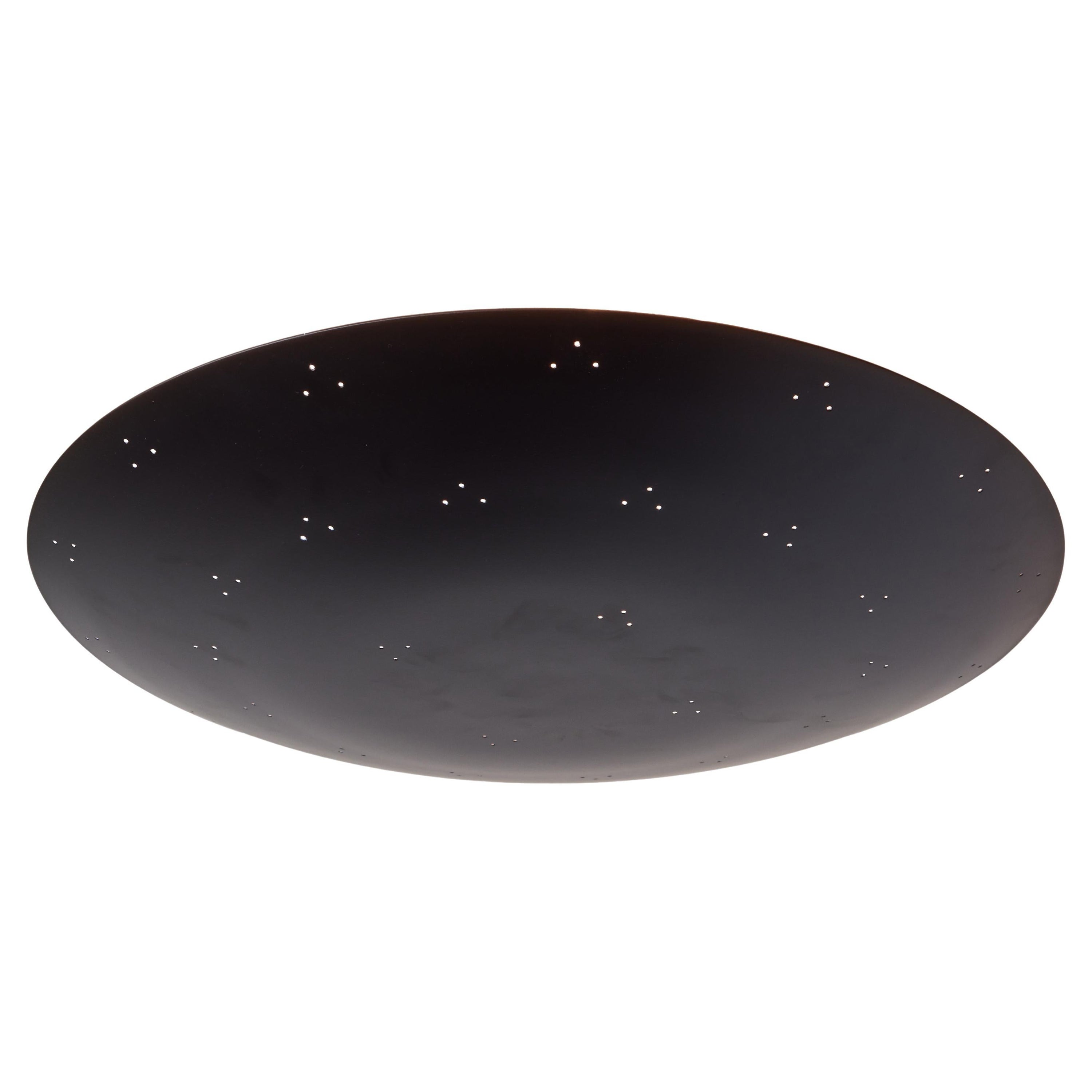 Large Two Enlighten 'Rey' Perforated Dome Ceiling Lamp in Black For Sale