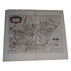 Antique 1654 Joan Blaeu Map the Sutherland, Scotland, Entitled "Southerlandia, "Ric0007