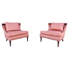 Vintage Sculptural Walnut Lounge Chairs in the Manner of Erwin Lambeth