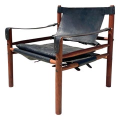 Midcentury Leather Sirocco Safari Chair by Arne Norell
