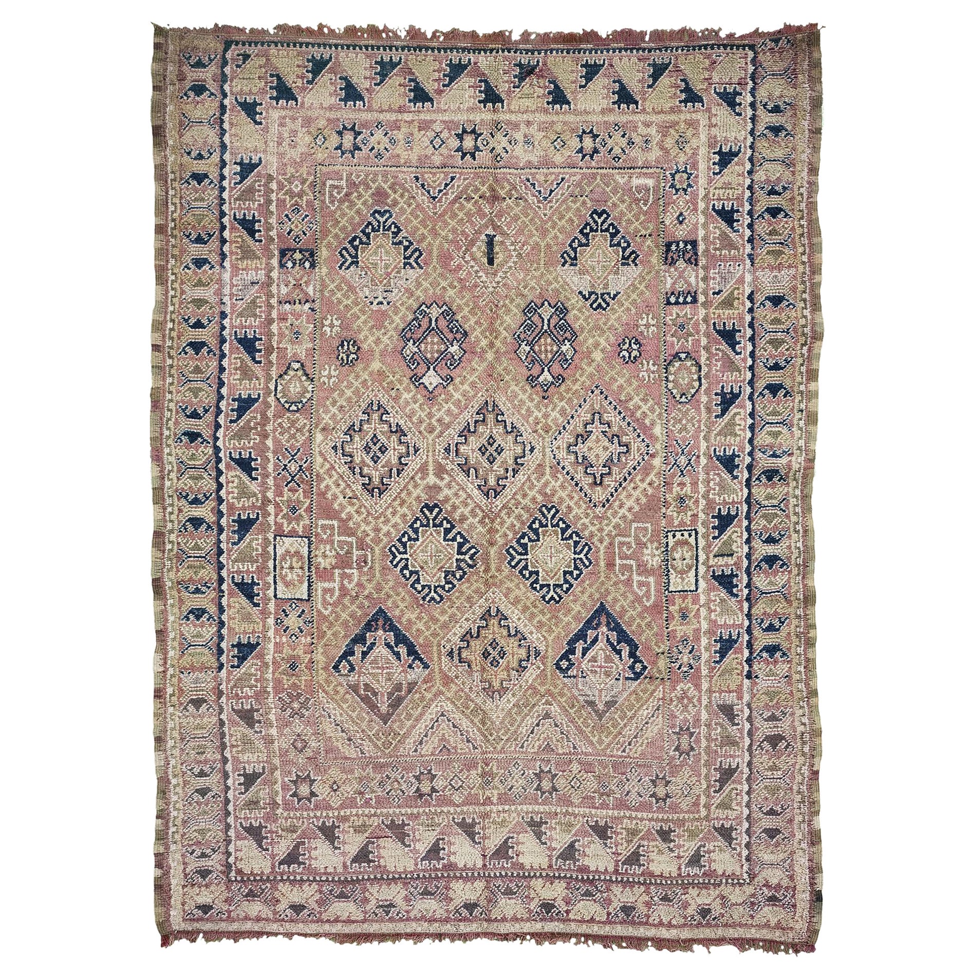 Mehraban Marokkanischer Beni M'Guild-Teppich im Vintage-Stil im Angebot