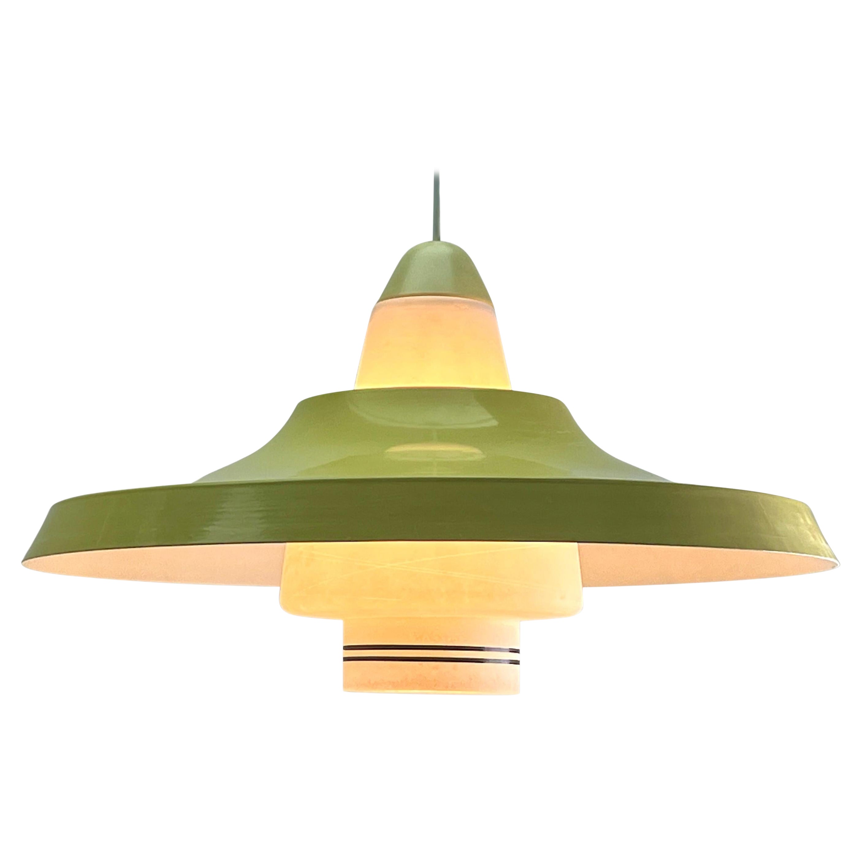 Blown Glass Phillips Louis Kallf Midcentury Pendant Light Dutch For Sale