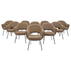 Eero Saarinen for Knoll Executive Armchairs in Custom Tan Tweed