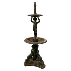 French Iron Fountain with Fishes and Child on the Top
