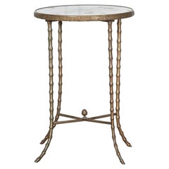 Mid Century French Gilt Bronze Bamboo Side Table