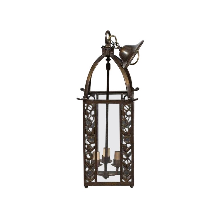 French Bronze Hall Lantern For Sale