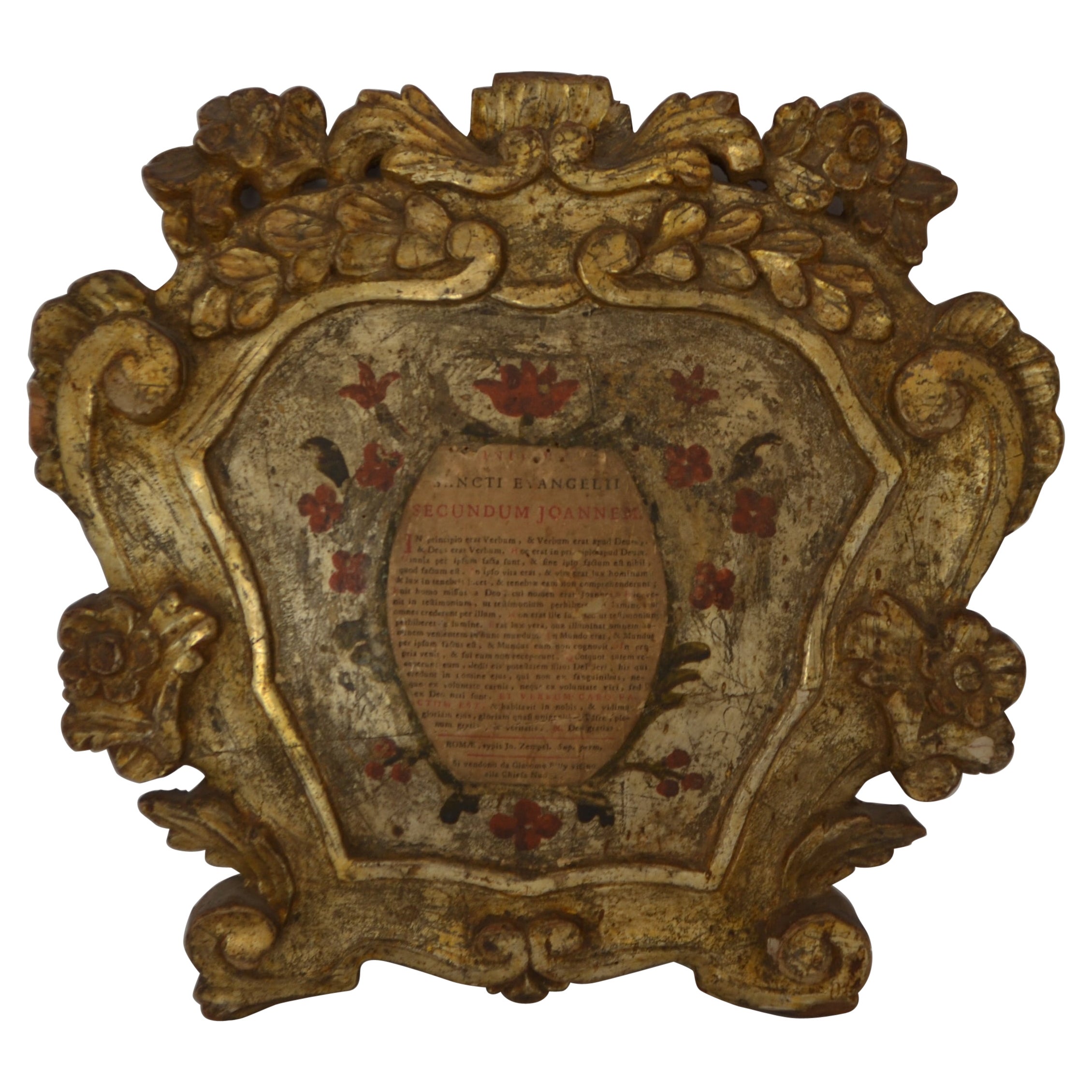 18th Century Italian Plaque "Secundum Joannedi" For Sale
