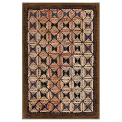 Antiker mexikanischer Kapuzenteppich mit 2' 4''x 3' 4''
