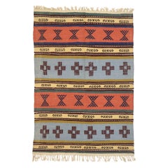 Vintage Persian Kilim Rug, Contemporary Santa Fe Meets Modern Allure