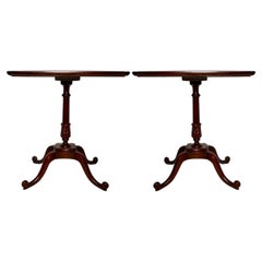 Pair Antique English Mahogany Side Tables, Circa 1900