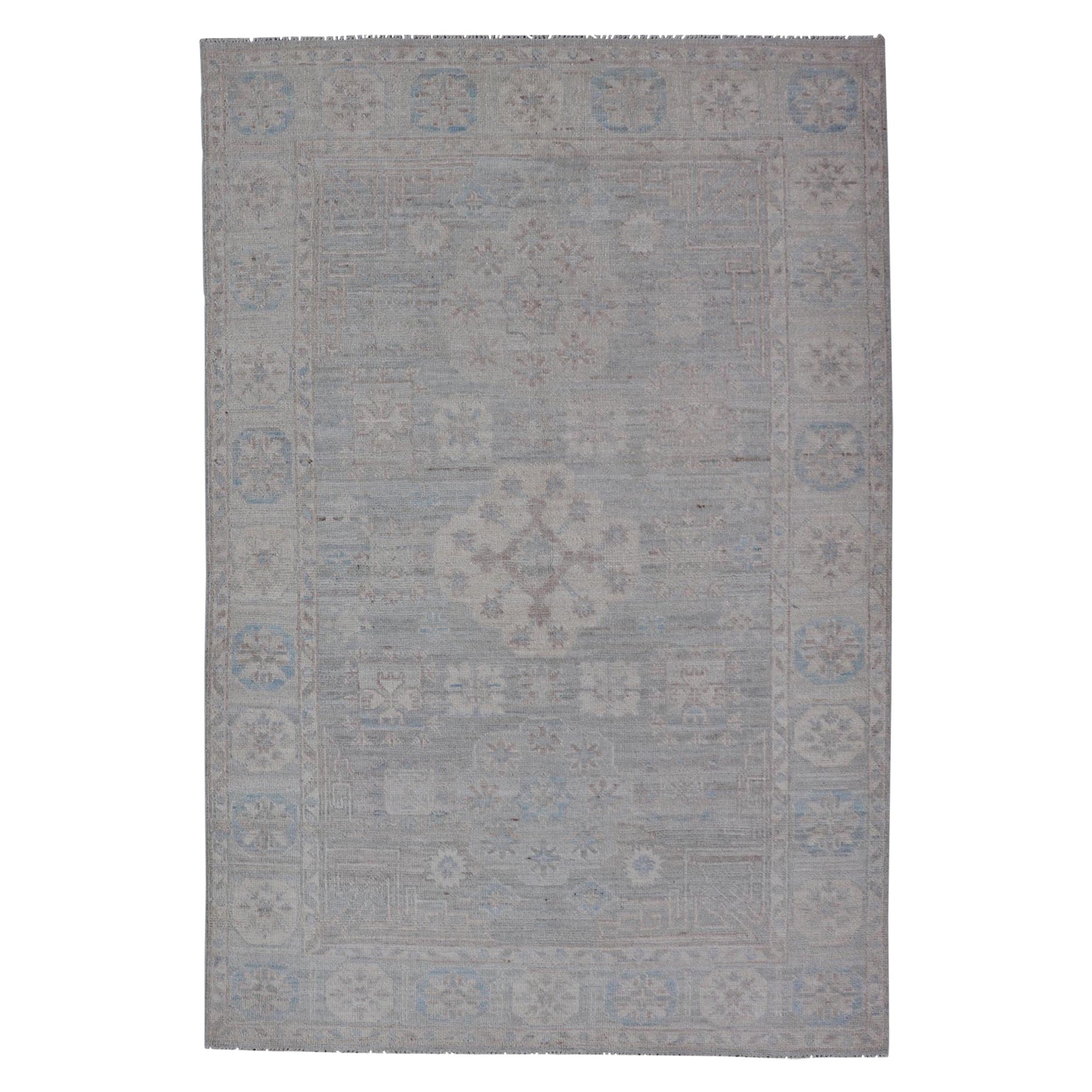 Contemporary Khotan with Circular Medallions in Light Colors For Sale