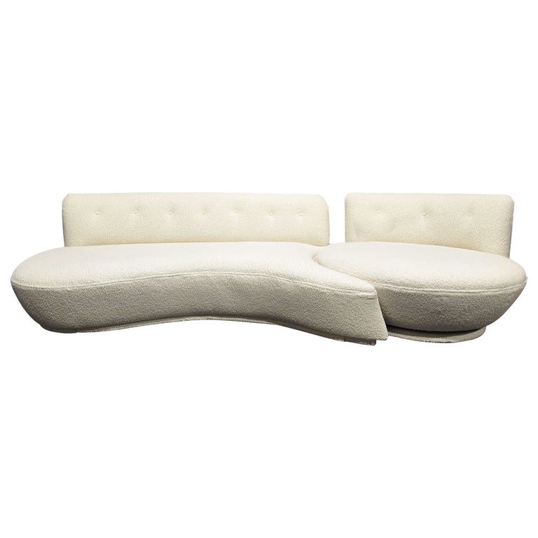 Vladimir Kagan Attributed Sofa and Swivel Chair For Sale at 1stDibs