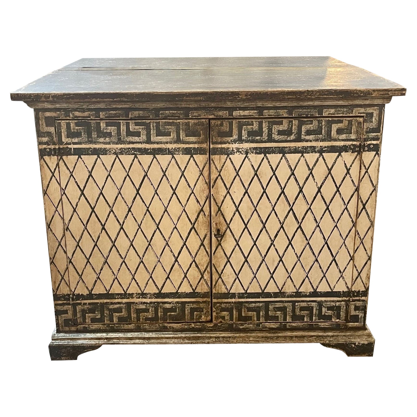 19th Century Italian Painted Buffets with Greek Key Design For Sale