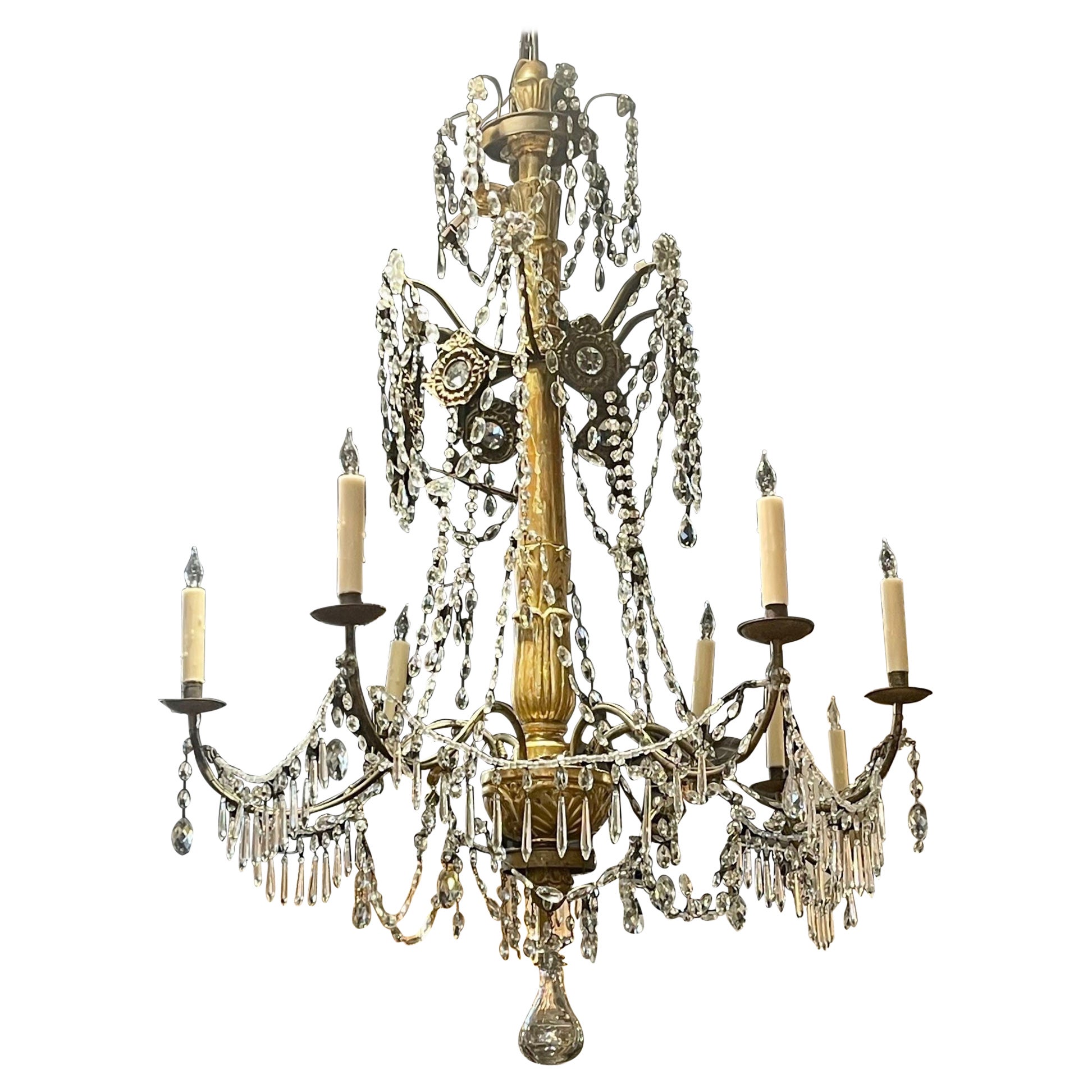18th Century Italian Giltwood Chandeliers from Genoa For Sale