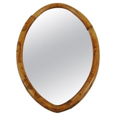 Vintage Oval Shape Bamboo Wall Mirror