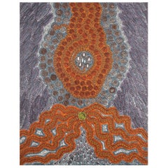 Vintage Australian Aboriginal Art Janet Forrester Ngala Painting Snake & Milky Way Dream