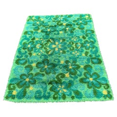 Mid-Century Modern Danish Rya Rug, Green