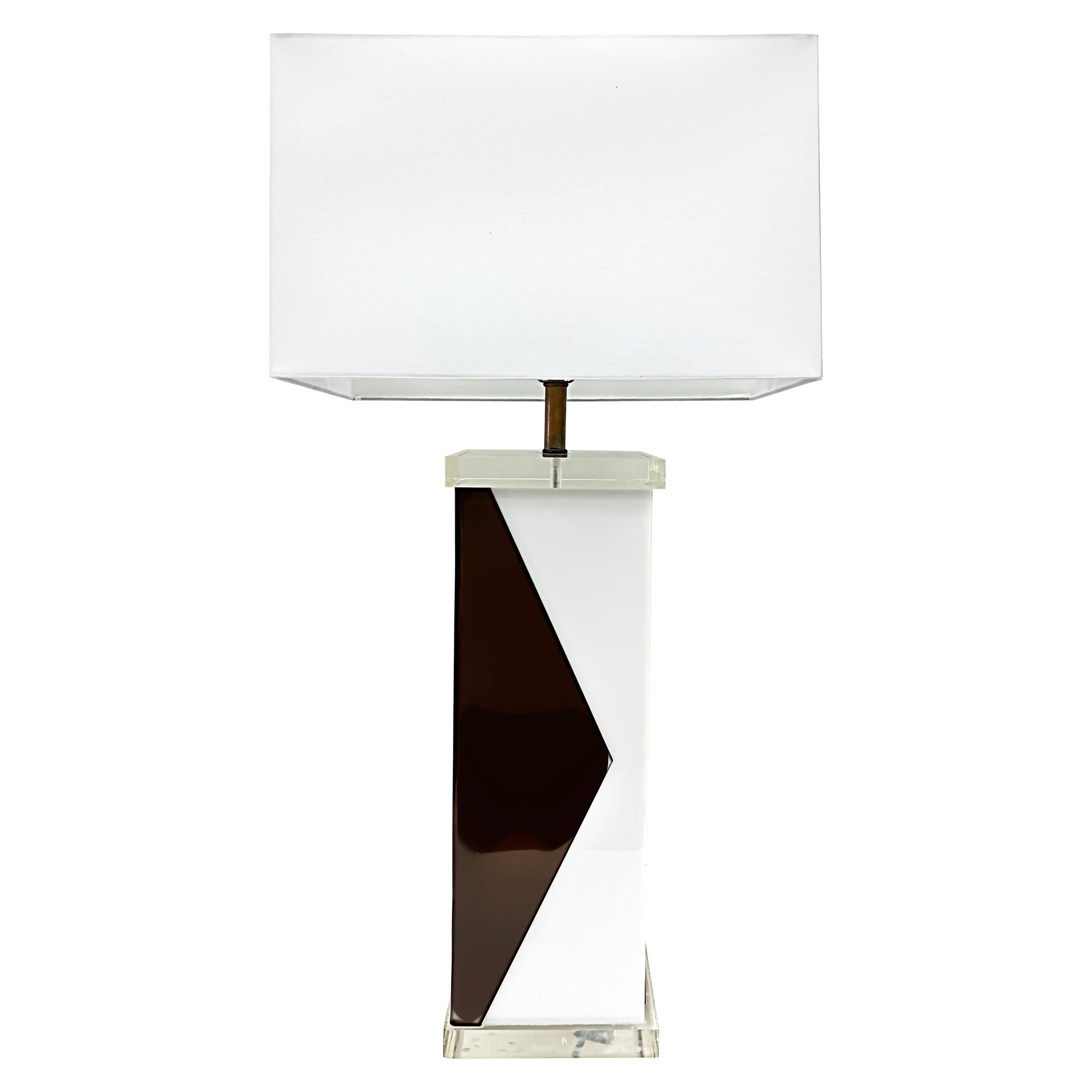 1970s Overscale Geometric Lucite and Acrylic Lamp