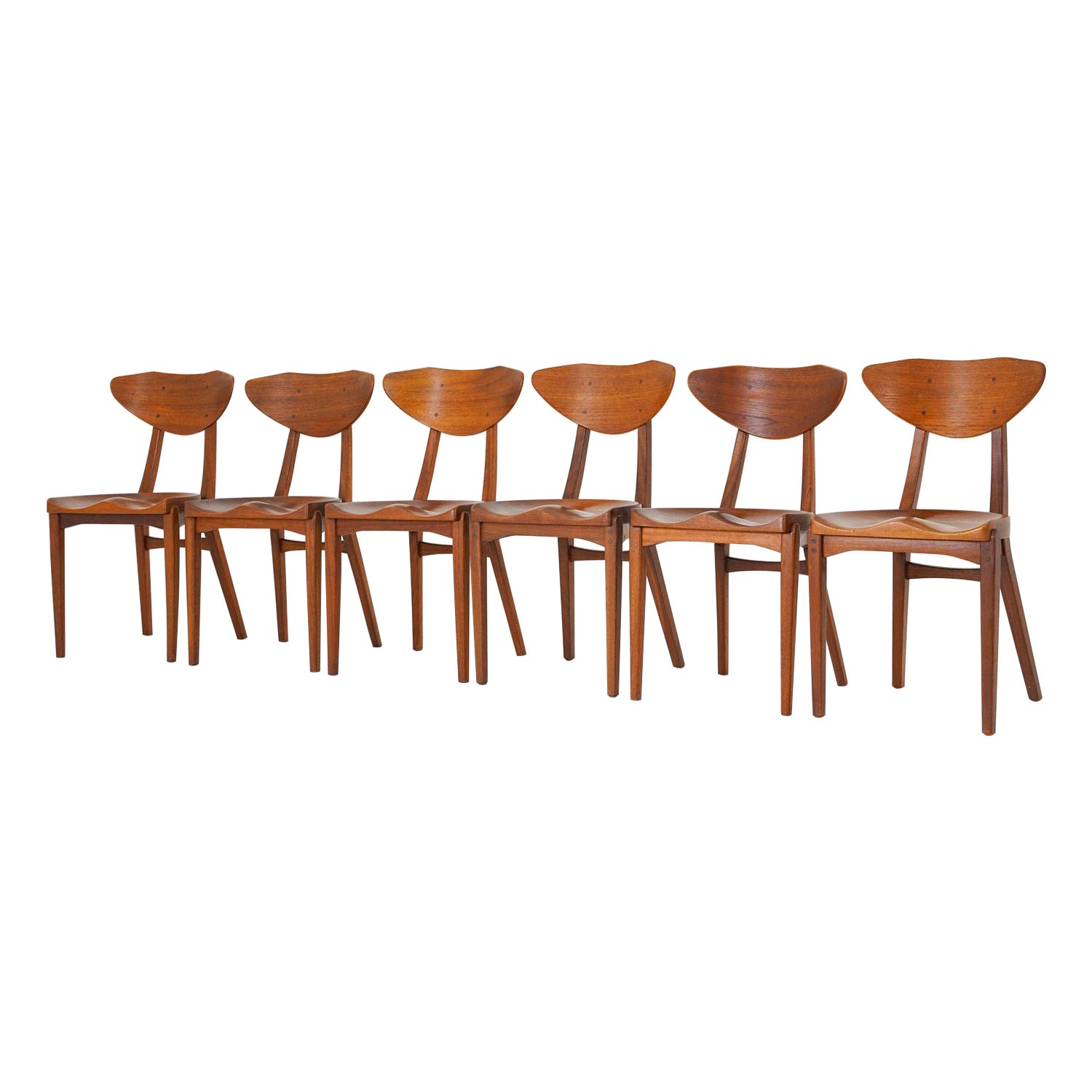 Set of Six Dining Chairs by Richard Jensen and Kjaerulff Rasmussen For Sale