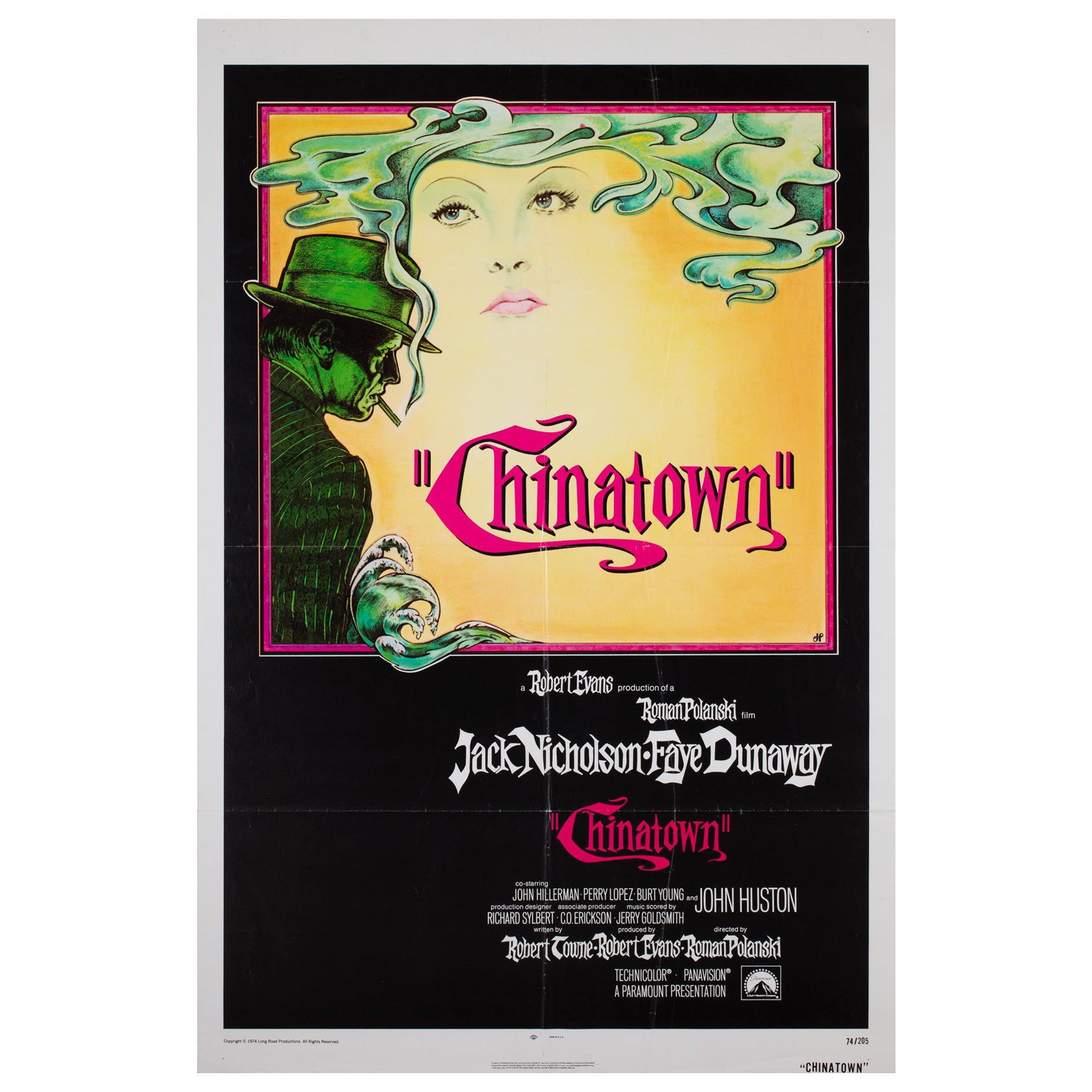 CHINATOWN 1974 US 1 Sheet Film Affiche de film,  PEARSALL, Nicholson, Dunaway