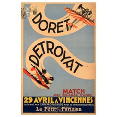Original Vintage Aviation Poster Doret Detroyat Aerobatic Pilots Flying Planes