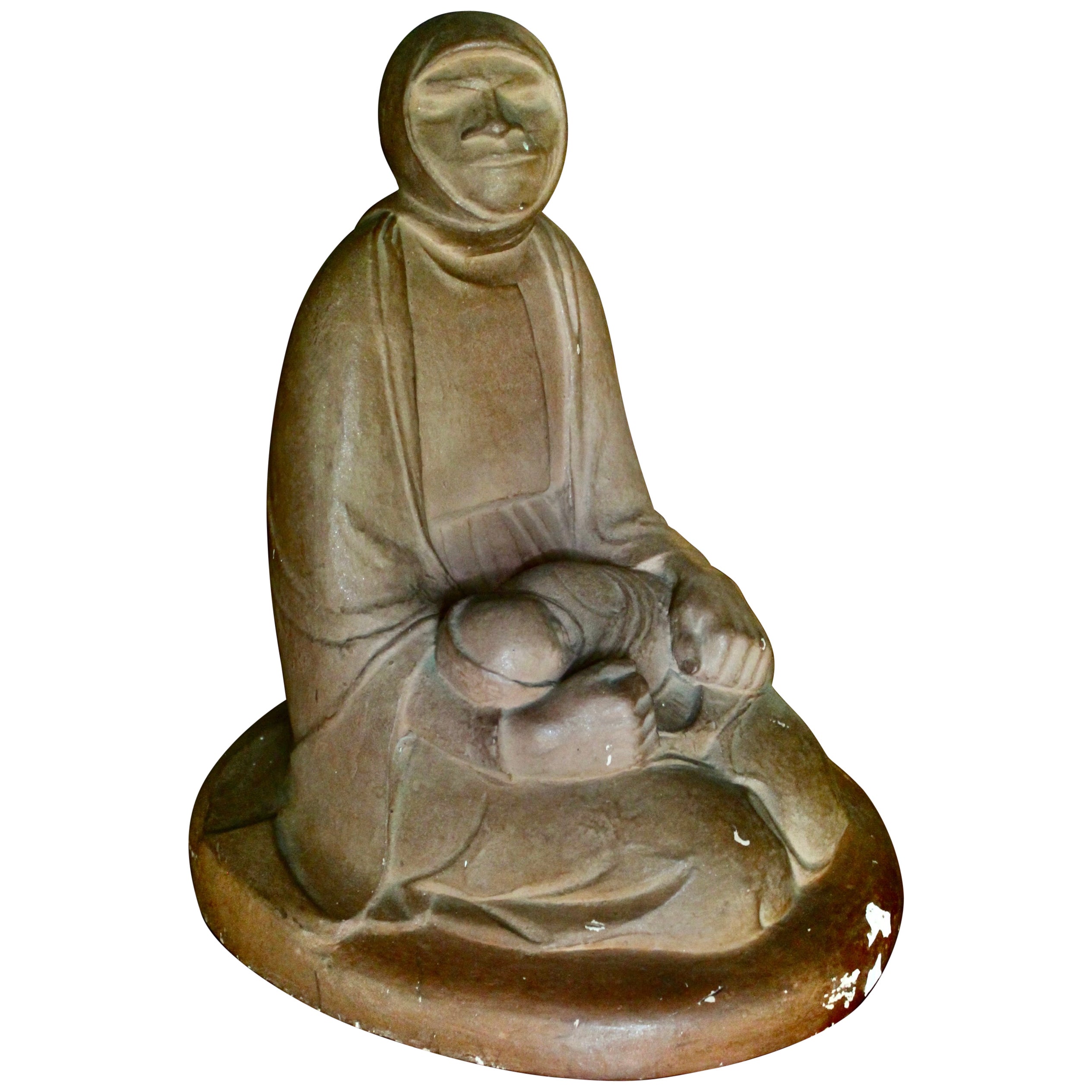 Ernst Barlach plâtre « Femme paysanne et enfant russe » (femme et enfant russes) en vente
