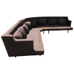 Curved Back 2 Piece Harvey Probber Style Sofa Sectional Table Mid-Century Modern