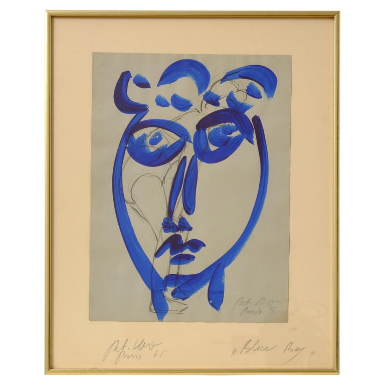 Painting by Peter Keil, Mid-Century Modern Art, on Paper, Painted in Paris, 1965 For Sale