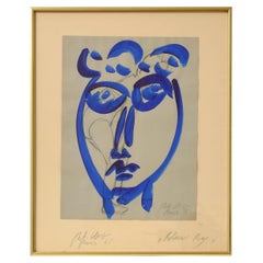 Gemälde von Peter Keil, Moderne Kunst der Mitte des Jahrhunderts, 1965, auf Papier, gemalt in Paris