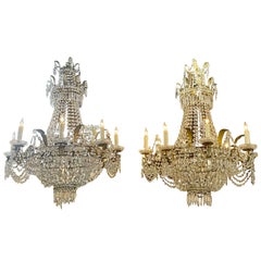 19th Century French Empire Basket Style Chandeliers